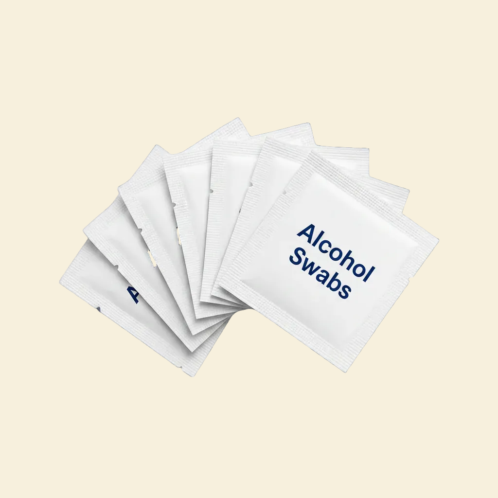 Alcohol Swabs — Cream Background